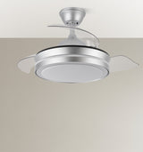 Ventilador de techo retráctil Fabrilamp Esparta LED plata 3 palas motor DC 3000-6000K Ø91cm 59W — vista 3