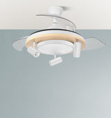 Ventilador de techo retráctil Fabrilamp Gladiator LED negro madera 3 palas motor DC 3000-6500K — vista 5