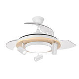 Ventilador de techo retráctil Fabrilamp Gladiator LED negro madera 3 palas motor DC 3000-6500K — vista 3