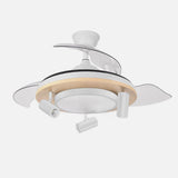Ventilador de techo retráctil Fabrilamp Gladiator LED negro madera 3 palas motor DC 3000-6500K — vista 2