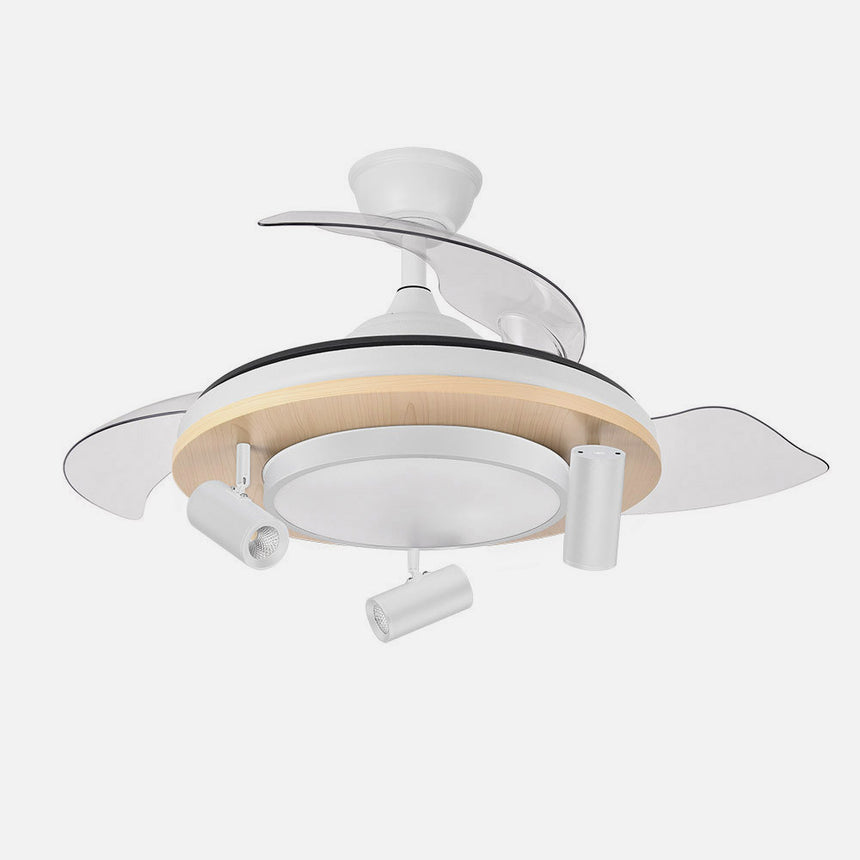 Ventilador de techo retráctil Fabrilamp Gladiator LED negro madera 3 palas motor DC 3000-6500K — vista 2