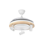 Ventilador de techo retráctil Fabrilamp Gladiator LED negro madera 3 palas motor DC 3000-6500K — vista 4