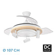 Ventilador de techo retráctil Fabrilamp Gladiator LED negro madera 3 palas motor DC 3000-6500K — vista 1