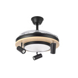 Ventilador de techo retráctil Fabrilamp Gladiator LED negro madera 3 palas motor DC 3000-6500K — vista 4