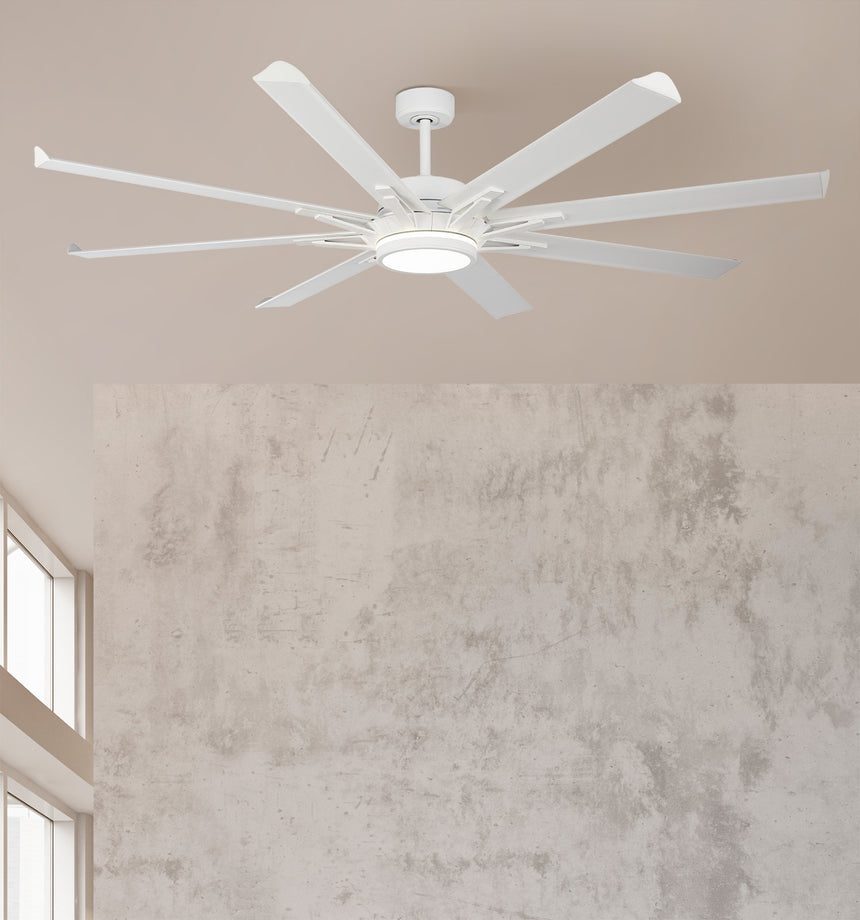 Ventilador de techo Fabrilamp Grado LED blanco 8 palas motor DC 3000-6500K Ø198cm 30W — vista 1