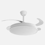 Ventilador de techo retráctil Fabrilamp Guerrero LED blanco 4 palas motor DC Ø107cm 59W 242291401