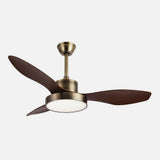 Ventilador de techo Fabrilamp Hayate LED cuero roble 3 palas motor DC 3000-6000K Ø97cm 24W — vista 2