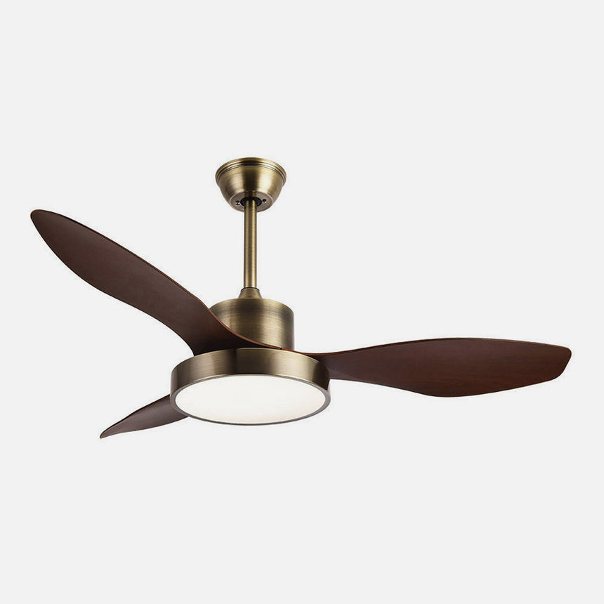 Ventilador de techo Fabrilamp Hayate LED cuero roble 3 palas motor DC 3000-6000K Ø97cm 24W — vista 2