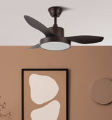 Ventilador de techo Fabrilamp Hayate LED marrón 3 palas motor DC 3000-6000K Ø97cm 24W — vista 3