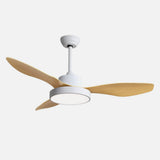 Ventilador de techo Fabrilamp Hayate LED blanco haya 3 palas motor DC 3000-6000K Ø120cm 48W — vista 2