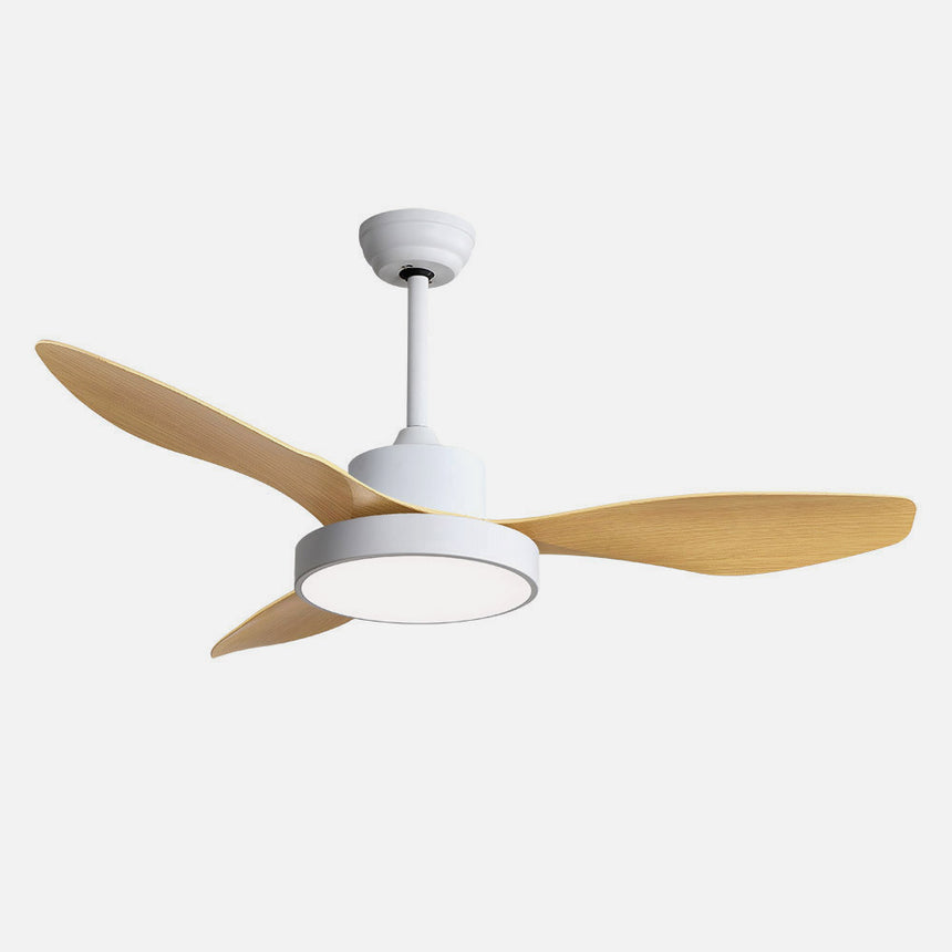 Ventilador de techo Fabrilamp Hayate LED blanco haya 3 palas motor DC 3000-6000K Ø120cm 48W — vista 2