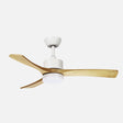 Ventilador de techo Fabrilamp Hellin LED blanco haya 3 palas motor DC 3000-6500K Ø106cm 18W — vista 1