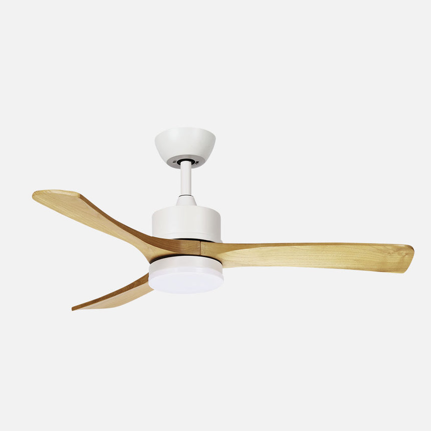Ventilador de techo Fabrilamp Hellin LED blanco haya 3 palas motor DC 3000-6500K Ø106cm 18W — vista 1