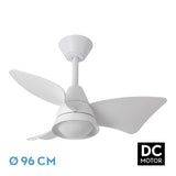 Ventilador de techo Fabrilamp Jaguar LED blanco 3 palas motor DC Ø96cm 30W 241791301