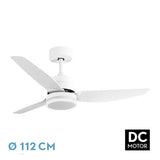 Ventilador de techo Fabrilamp Jarama LED blanco 3 palas motor DC 3000-6500K Ø112cm 20W — vista 1