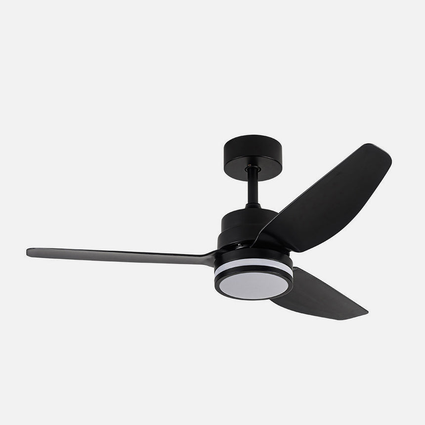 Ventilador de techo Fabrilamp Jarama LED negro 3 palas motor DC 3000-6500K Ø112cm 20W — vista 2
