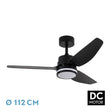 Ventilador de techo Fabrilamp Jarama LED negro 3 palas motor DC 3000-6500K Ø112cm 20W — vista 1
