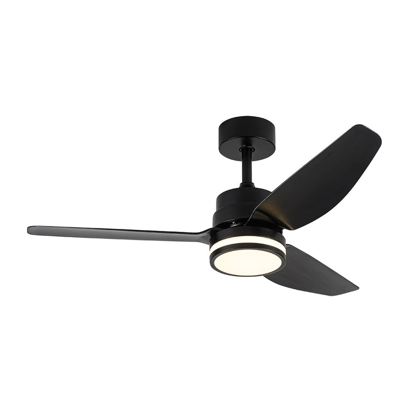 Ventilador de techo Fabrilamp Jarama LED negro 3 palas motor DC 3000-6500K Ø112cm 20W — vista 3