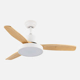 Ventilador de techo Fabrilamp Kavala LED blanco haya 3 palas motor DC 3000-6000K Ø112cm 48W — vista 4