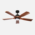 Ventilador de techo Fabrilamp Letur LED negro roble 5 palas motor DC 3000-6500K Ø132cm 18W — vista 1