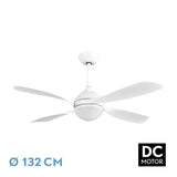 Ventilador de techo Fabrilamp Livorno LED blanco 4 palas motor DC Ø132cm 30W 208191401