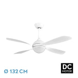 Ventilador de techo Fabrilamp Livorno LED blanco 4 palas motor DC 3000-6000K Ø132cm 30W — vista 1