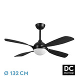 Ventilador de techo Fabrilamp Livorno LED negro 4 palas motor DC Ø132cm 30W 208191409