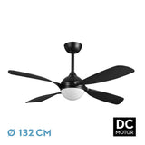 Ventilador de techo Fabrilamp Livorno LED negro 4 palas motor DC 3000-6000K Ø132cm 30W — vista 1
