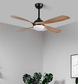 Ventilador de techo Fabrilamp Livorno LED negro roble 4 palas motor DC 3000-6000K Ø132cm 30W — vista 3