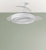 Ventilador de techo retráctil Fabrilamp Maracana LED blanco 3 palas motor DC 3000-6500K Ø107cm 57W — vista 5