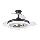Ventilador de techo retráctil Fabrilamp Maracana LED negro 3 palas motor DC 3000-6500K Ø107cm 57W — vista 3