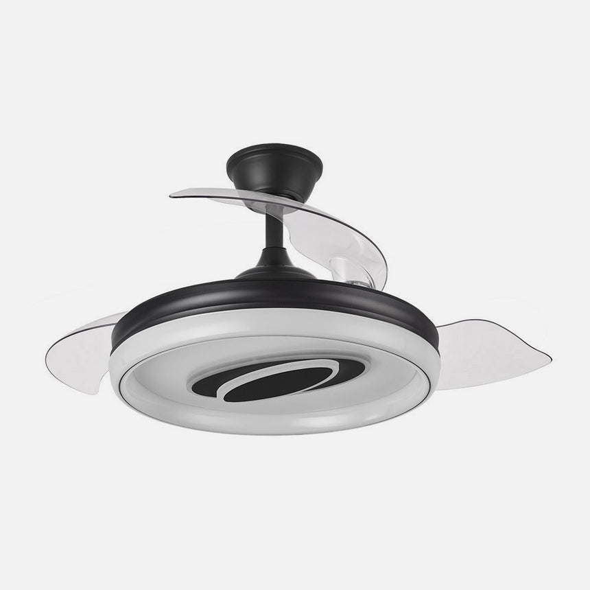 Ventilador de techo retráctil Fabrilamp Maracana LED negro 3 palas motor DC 3000-6500K Ø107cm 57W — vista 2