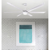 Ventilador de techo Fabrilamp Marea LED blanco 6 palas motor DC Ø198cm 30W 187891601