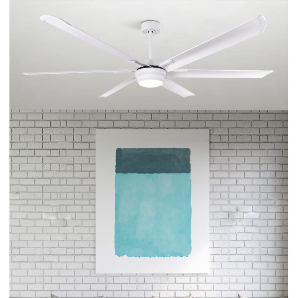 Ventilador de techo Fabrilamp Marea LED blanco 6 palas motor DC Ø198cm 30W 187891601