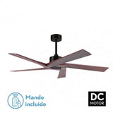Fabrilamp Nadir Ventilador Dc negro/marrón Sin Luz 5 Aspas 142, 2d C/control Remoto y Temporizador 159190502