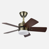 Ventilador de techo Fabrilamp Marta LED cuero cerezo nogal 5 palas motor DC 3000-6000K Ø76cm 36W — vista 2