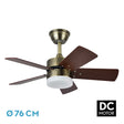 Ventilador de techo Fabrilamp Marta LED cuero cerezo nogal 5 palas motor DC 3000-6000K Ø76cm 36W — vista 1