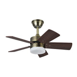 Ventilador de techo Fabrilamp Marta LED cuero cerezo nogal 5 palas motor DC 3000-6000K Ø76cm 36W — vista 3