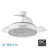 Ventilador de techo retráctil Fabrilamp Matanuska LED blanco 3 palas motor DC Ø108cm 72W 142791401