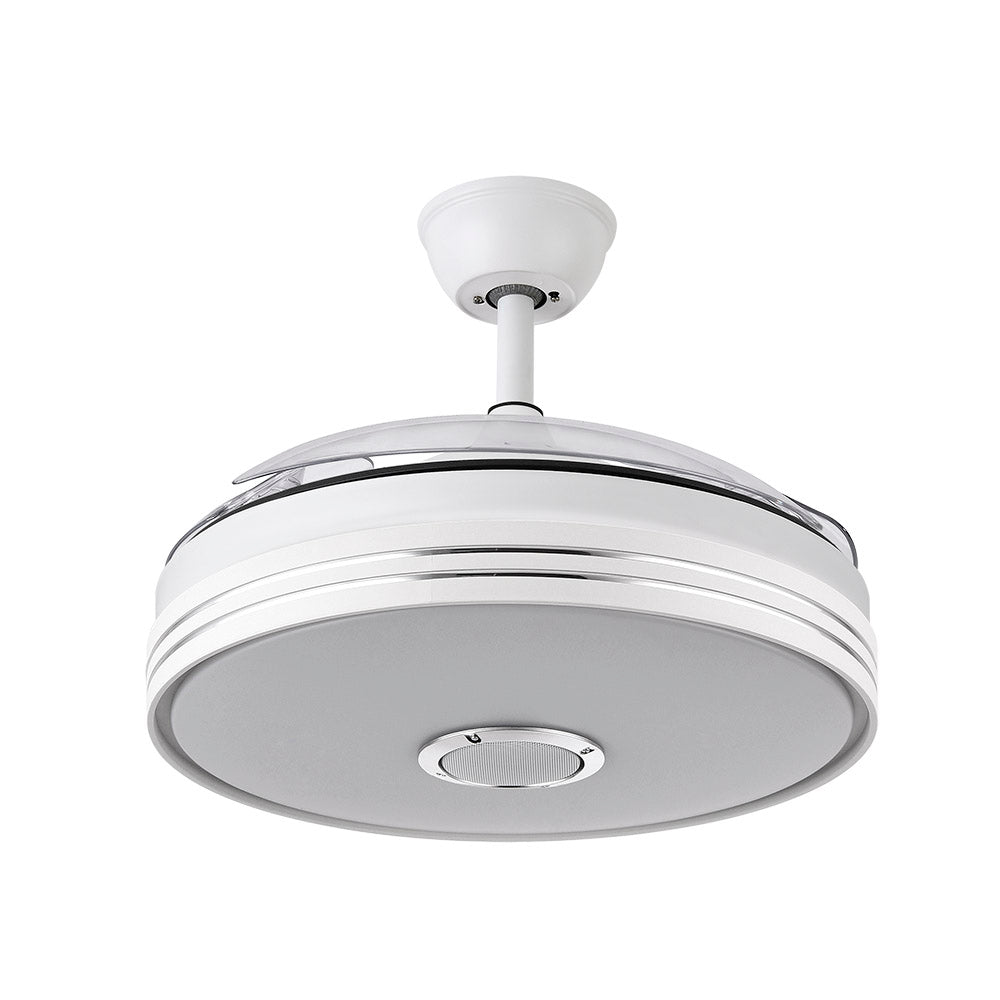 Ventilador de techo retráctil Fabrilamp Matanuska LED blanco 3 palas motor DC 3000-6000K Ø108cm 72W — vista 3