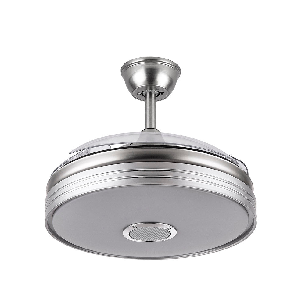 Ventilador de techo retráctil Fabrilamp Matanuska LED níquel 3 palas motor DC 3000-6000K Ø108cm 72W — vista 3
