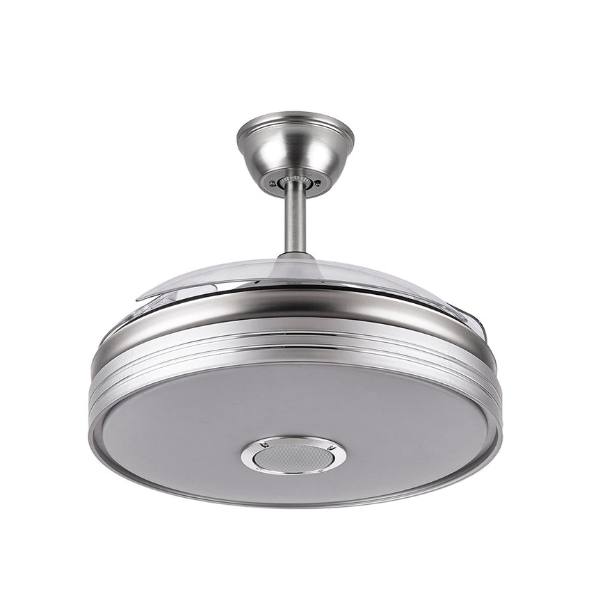 Ventilador de techo retráctil Fabrilamp Matanuska LED níquel 3 palas motor DC 3000-6000K Ø108cm 72W — vista 3