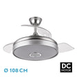 Ventilador de techo retráctil Fabrilamp Matanuska LED níquel 3 palas motor DC 3000-6000K Ø108cm 72W — vista 1
