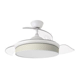 Ventilador de techo retráctil Fabrilamp Moda LED blanco cañizo 3 palas motor DC 3000-6000K Ø108cm — vista 3