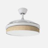 Ventilador de techo retráctil Fabrilamp Moda LED blanco cañizo claro 3 palas motor DC 3000-6000K — vista 2