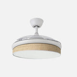 Ventilador de techo retráctil Fabrilamp Moda LED blanco cañizo claro 3 palas motor DC 3000-6000K — vista 2