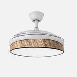 Ventilador de techo retráctil Fabrilamp Moda LED blanco cañizo oscuro 3 palas motor DC 3000-6000K — vista 2