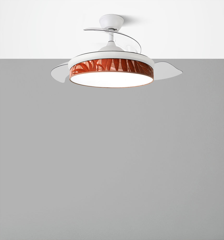 Ventilador de techo retráctil Fabrilamp Moda LED blanco caldera 3 palas motor DC 3000-6000K Ø108cm — vista 4