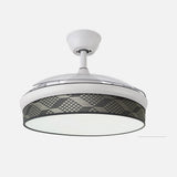 Ventilador de techo retráctil Fabrilamp Moda LED blanco tetris gris 3 palas motor DC 3000-6000K — vista 2