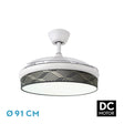 Ventilador de techo retráctil Fabrilamp Moda LED blanco tetris gris 3 palas motor DC 3000-6000K — vista 1